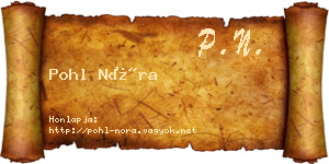 Pohl Nóra névjegykártya